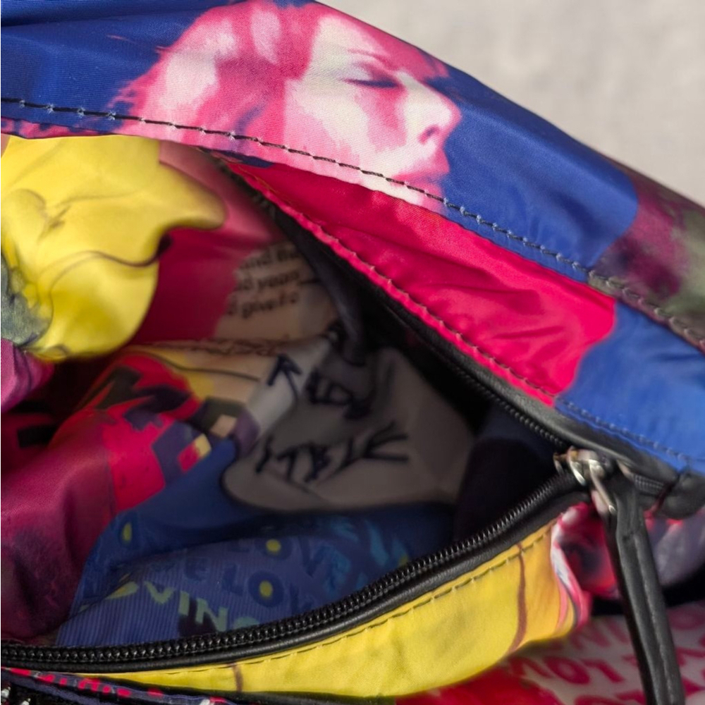 Desigual Pink Blue Collage News Crossbody Bag - Picture 4 of 10